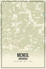 Retro US city map of McNeil, Arkansas. Vintage street map.