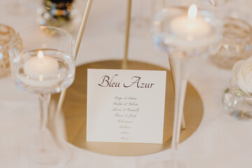 Décoration d'une table de mariage