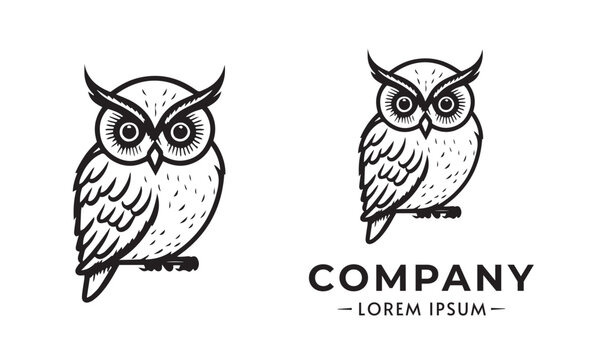 owl logo set. Owl logo vector silhouette