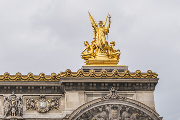Fototapeta na wymiar Opera National de Paris: Grand Opera (Garnier Palace) is famous neo-baroque building in Paris, France. 