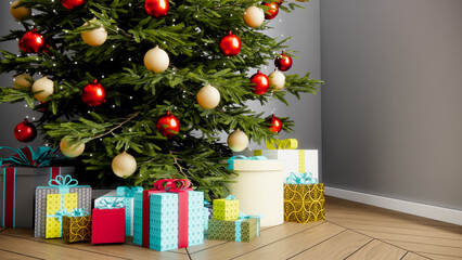christmas tree and gifts