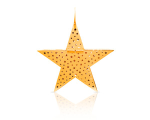 Decorative Christmas star isolated on white background.