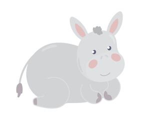 Obraz na płótnie Canvas cute donkey animal icon
