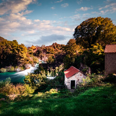 Krka national park Dalmatia Croatia Waterfall