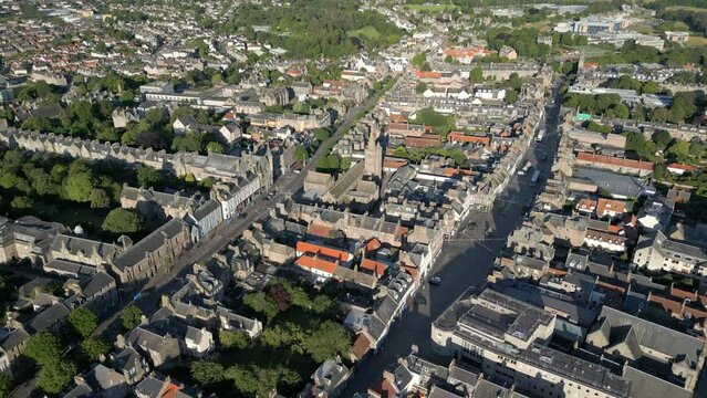Generic aerial view of St Andrews town centre in Scotland UK