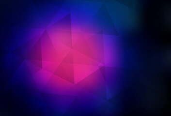 Dark Pink, Blue vector triangle mosaic background.