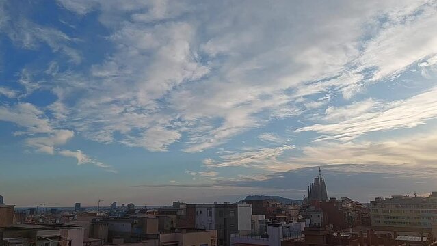 Time Lapse of the movement of clouds over the sky of Barcelona (SPAIN)