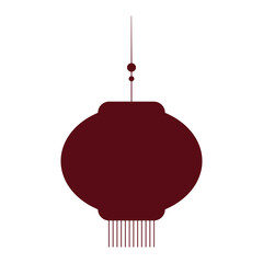 Obraz premium Isolated silhouette of an asian traditional lamp Vector illustration