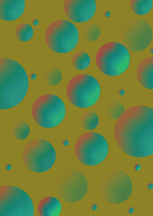 Abstract background. Futuristic, glowing, colorful circles illustration. Multidimensional effect. 