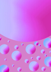 Abstract background. Futuristic, glowing, colorful circles illustration. Multidimensional effect. Barbie pink. 