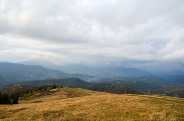 Spectacular mountain views during wonderful time of the year. All colors of autumn in the Ukrainian Carpathians