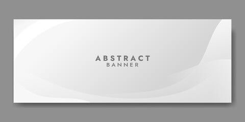 Obraz premium Abstract White Fluid Banner Template. Modern background design. gradient color. Dynamic Waves. Liquid shapes composition. Fit for banners