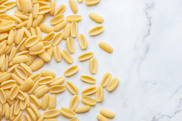 Gray background with whole grain pasta