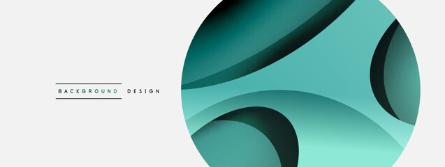 Creative geometric wallpaper. Minimal abstract background. Circle and wave composition vector illustration for wallpaper banner background or landing page