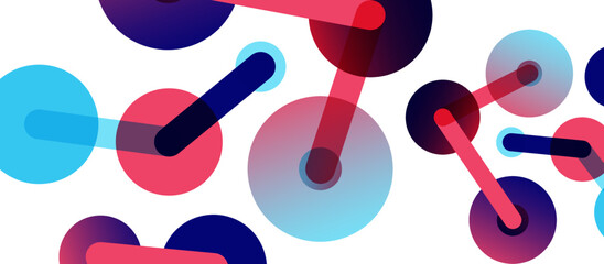 Abstract background. Round dots connected by lines. Trendy techno business template for wallpaper, banner, background or landing