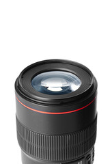 DSLR camera lens. Close-up isolated on a transparent background