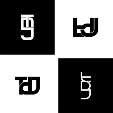 tdj letter initial monogram logo design set