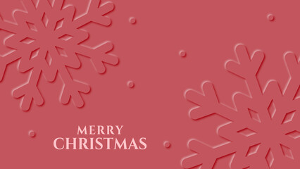 Merry Christmas banner with winter snowflakes design for holiday card.