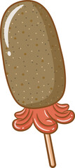tokkebi gamja hotdog korean style drawing sticker with squid ink