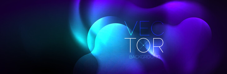 Magic neon glowing lights abstract background wallpaper design, vector illustration