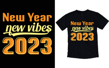 Fototapeta premium Happy New Year Typography T-shirt