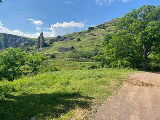 Landscape with cave dwellings in Armenia