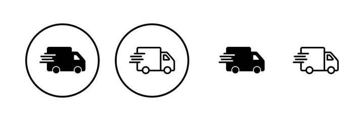 Delivery truck icon vector illustration. Delivery truck sign and symbol. Shipping fast delivery icon