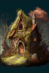 Fototapeta premium Beautiful Wooden Fantasy House