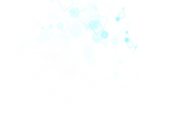 Light BLUE vector background with triangles, circles, cubes.