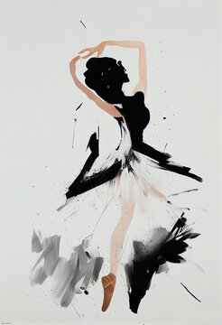 a ballerina dancing in abstract style