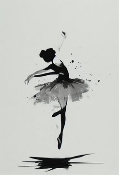 a ballerina dancing in abstract style