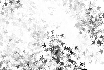Light Gray vector backdrop with small and big stars.