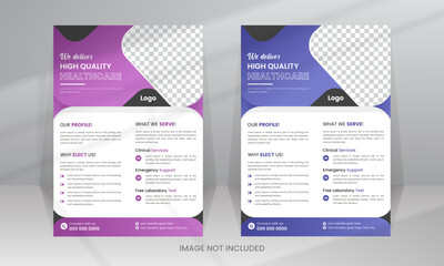 Medical Flyer Health Care poster design template with A4 size