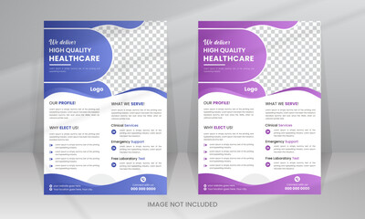 Medical Flyer Health Care poster design template with A4 size
