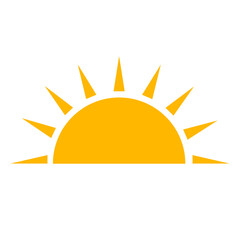 Half sun is setting icon vector. The sunset concept for graphic design, logo, web site, social media, mobile app.