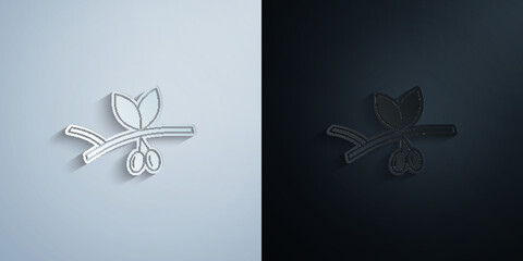 Olive paper icon with shadow vector illustration