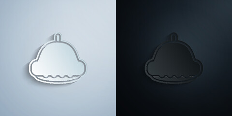 Obraz premium Pattypan squash paper icon with shadow vector illustration