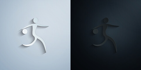 Fototapeta premium basketball paper icon with shadow vector illustration