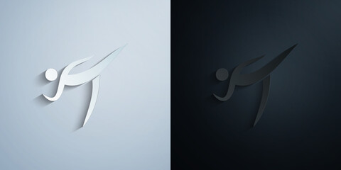 powerlifting paper icon with shadow vector illustration