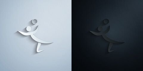 badminton paper icon with shadow vector illustration