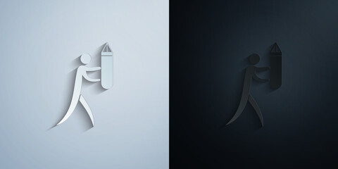 taekwondo paper icon with shadow vector illustration
