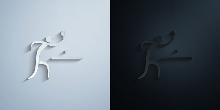 hammer throwing paper icon with shadow vector illustration