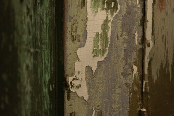 Weathered Green Painted Wood, Vintage Worn Wood, Paint Layers on Wood, Aged Grungy Wooden Background