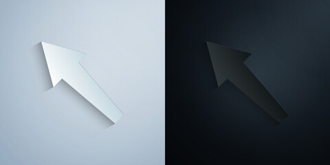 Arrow paper icon with shadow vector illustration