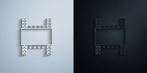 steel structure billboard paper icon with shadow vector illustration