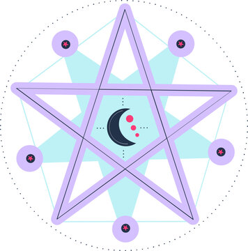 Purple pentagram illustration