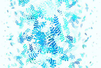Fototapeta na wymiar Light Blue, Green vector abstract background with leaves.