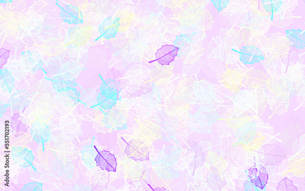 Poster light multicolor vector abstract pattern with leaves.