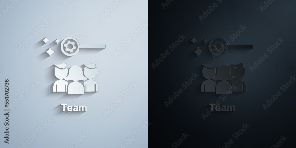 Wall mural Online marketing, team paper icon with shadow vector illustration