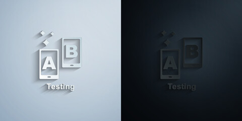 Online marketing, testing paper icon with shadow vector illustration
